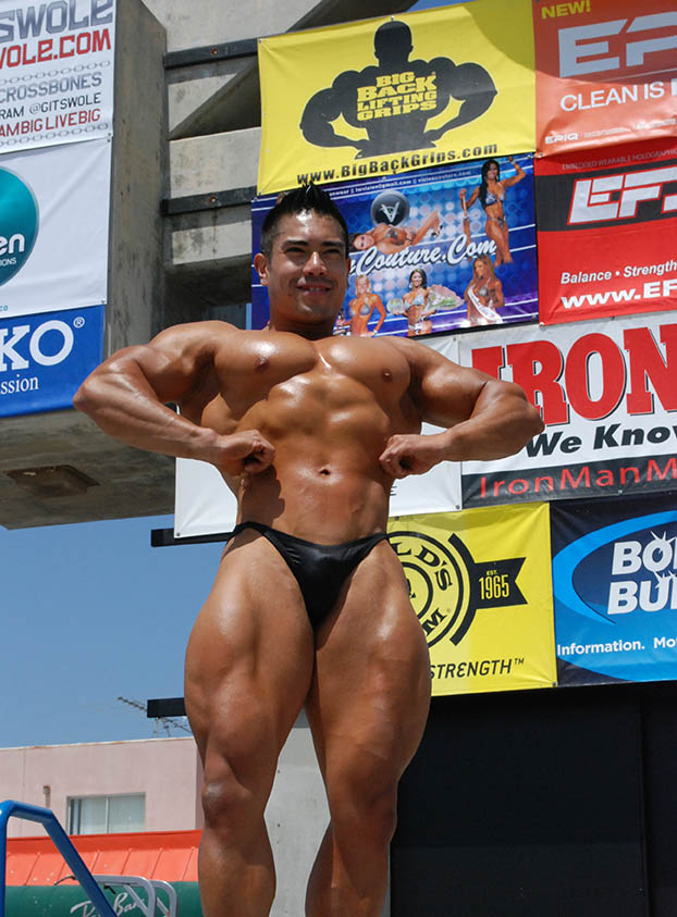 Ben Garcia Front lat Spread Muscle Beach Stage